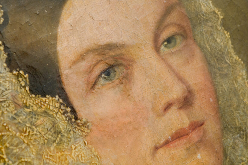 MJ szignóval: Női portré (1850 körüli). - Image 3