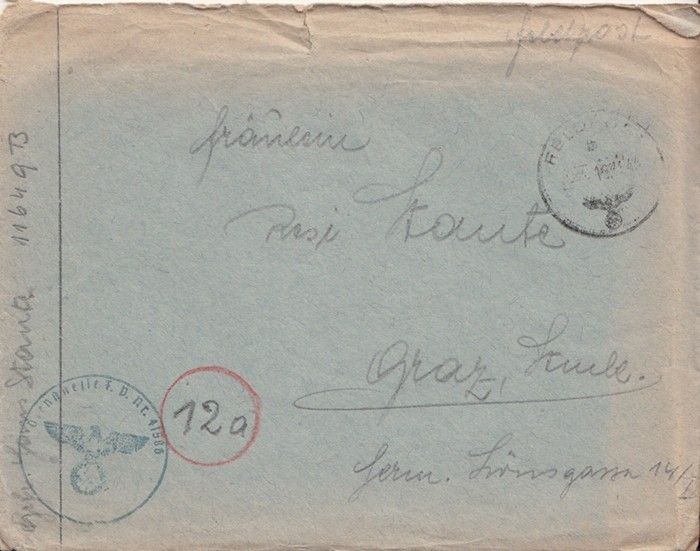 55-1385 1944 Német katona cenzurál levele Lengyelországi hadikórházból.