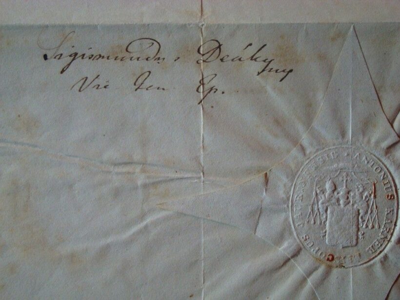 55-1615 1856 Kerner Antal győri püspök fejléces levéle Deáky Zsigmond (1795-1872) költő, nyelvész, római katolikus pap, a Magyar Tudományos Akadémia tiszteleti tagja. aláírásával - Image 2