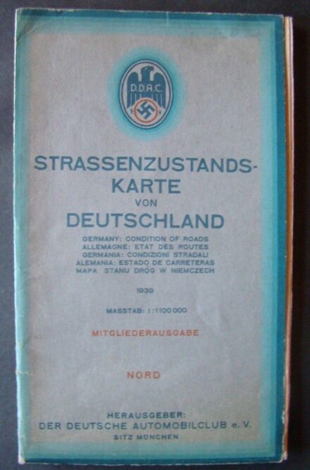 55-1683 1939 Európa autós térképe.