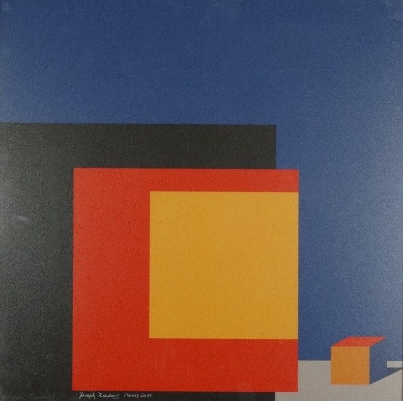 Kádár, Joseph (1936): Négyzetek, kocka, 2011 - Kiállítva: Gyula, 2016