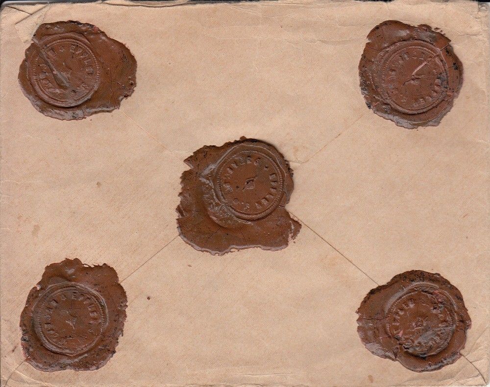 56-849 1915. Levélboríték Kismartonba címezve. 5 db viaszpecséttel "Eppler Budapest" - Image 2