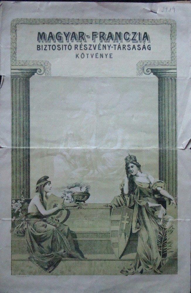 56-767 1934 Magyar - Francia Biztósító Rt. Kötvénye