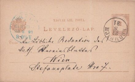 56-727 1897 2kr levelezőlap "KROMPACH" - "WIEN"