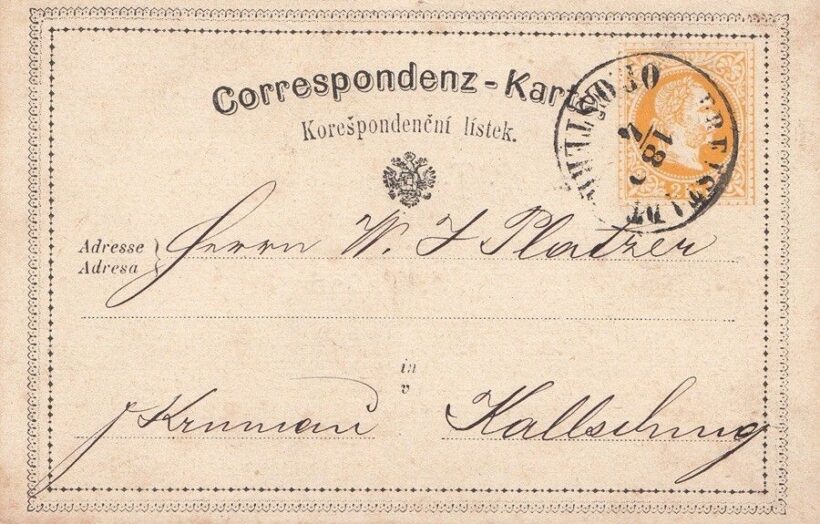 56-719 1872 2kr levelezőlap "KALSBURG"