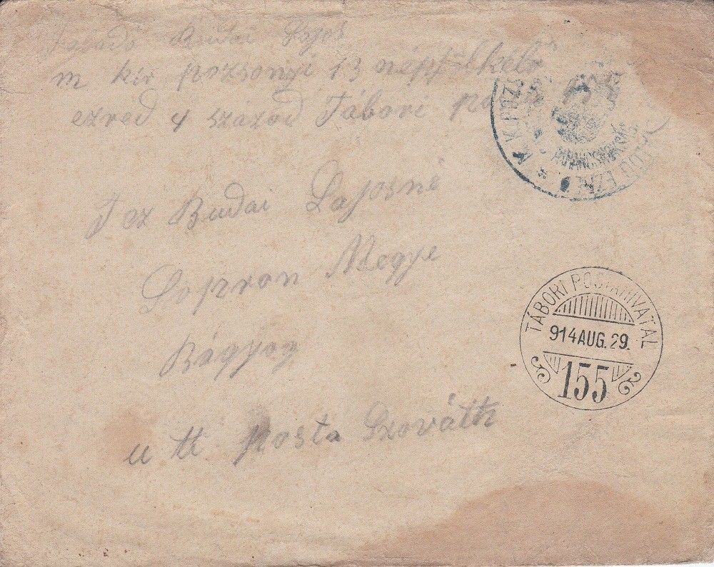 56-865 1914. Magy.Kir. pozsonyi 13. népfelkelő ezred 4. század. "Szóváth" /tartalommal