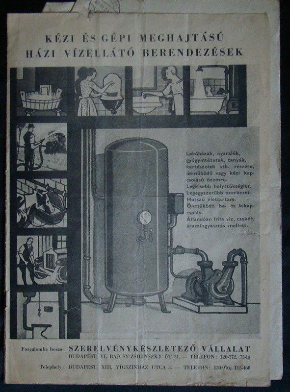 56-858 Kézi és gépi maghajtású házi vízellátó berendezések használati utasitása