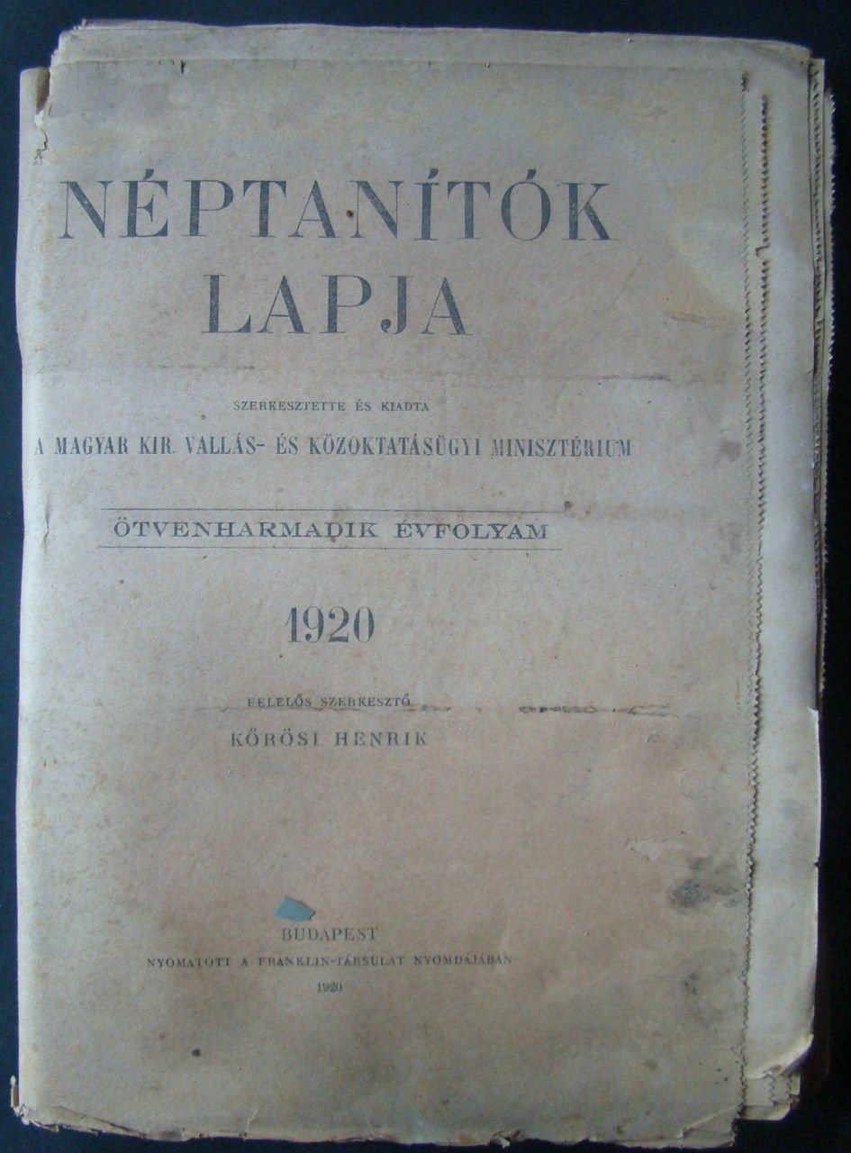 56-1632 1920 Néptanítók Lapja a Magyar Kir. Vallás - és Közoktatási Minisztérium lapja / Teljes év