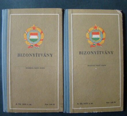 56-585 1966 2db Kitöltetlen zeneiskolai bizonyitvány
