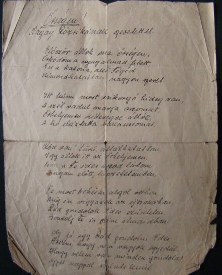 56-524 1941 Egy katona szerelmes verse amit őrségben írt