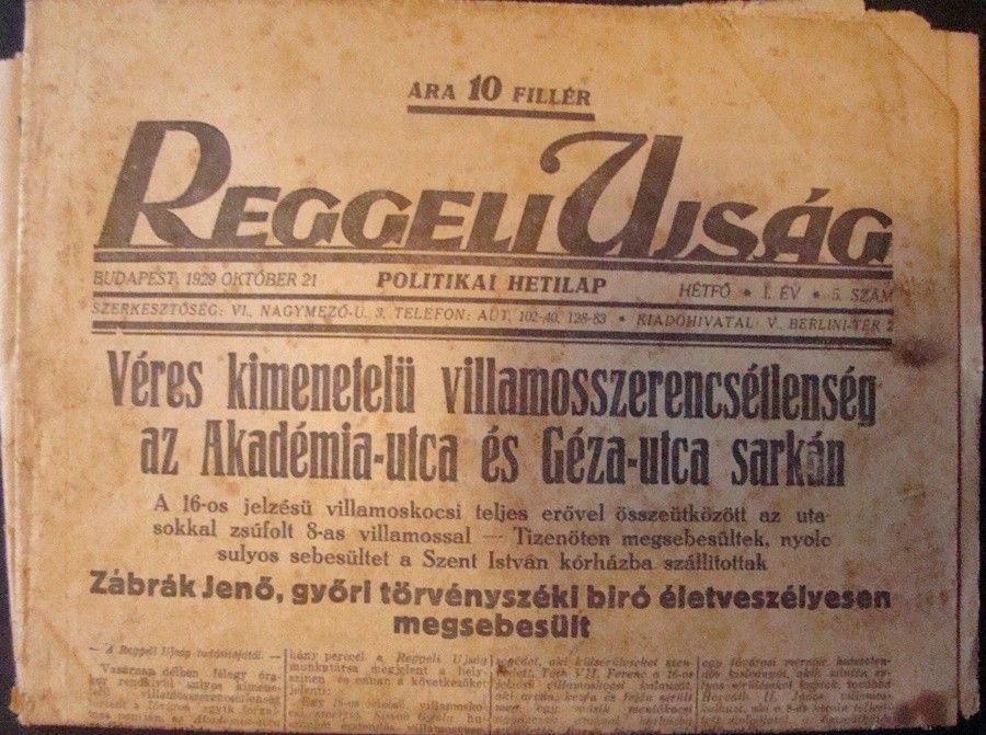 56-1563 1929 Reggeli Ujság, Politikai hetilap