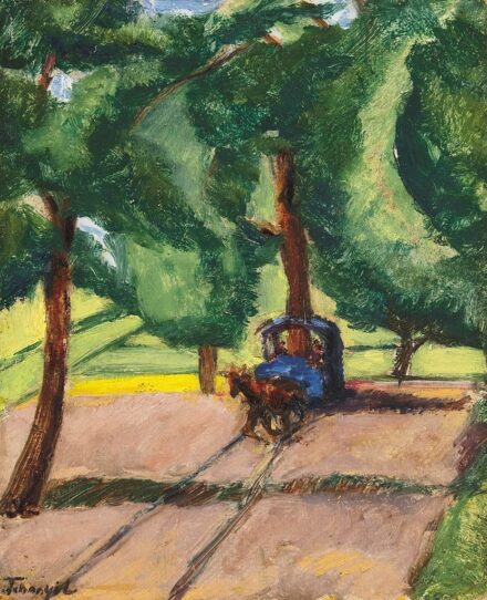 Tihanyi Lajos (1885-1938): Kocsi a parkban