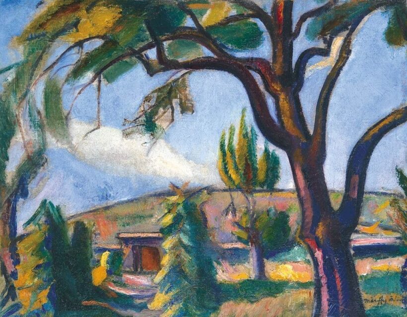 Márffy Ödön (1878-1959): Domboldal fákkal, 1920 körül