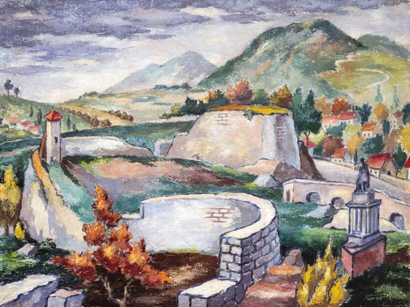 Szantrucsek Jenő (1903-1965): Eger látképe a várral, 1958