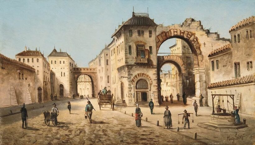 Siegen, August (1820-1883): Olasz városrészlet
