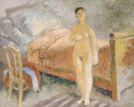 Szőnyi István  (1894-1960): Női akt ágy előtt