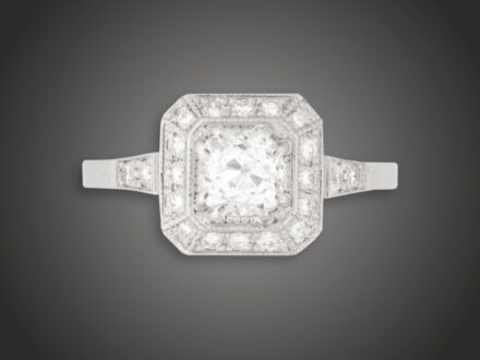 Gyűrű, 585 au, 21 bril. cca. 1,15 ct, 3,6 g
