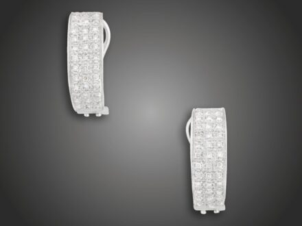 Fülbevaló, 585 au, 90 bril. cca. 0,90 ct, 8,9 g
