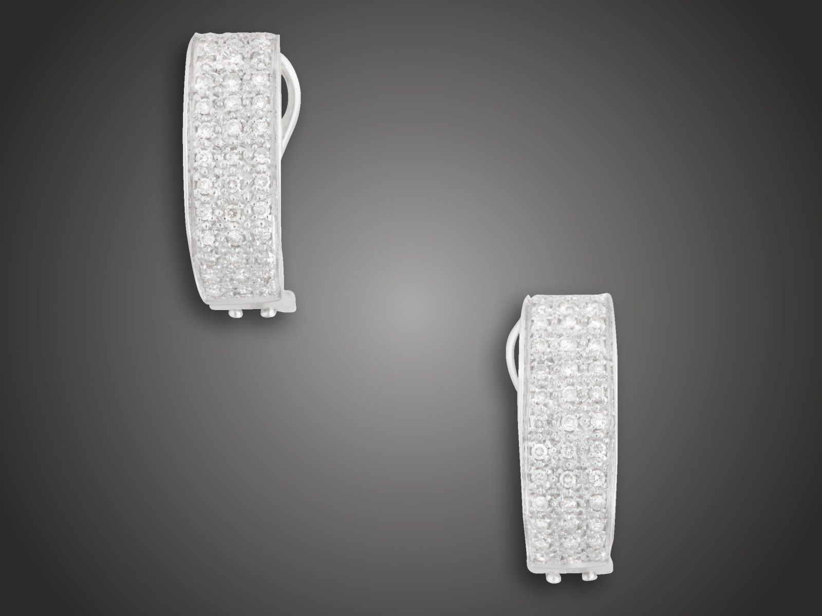 Fülbevaló, 585 au, 90 bril. cca. 0,90 ct, 8,9 g