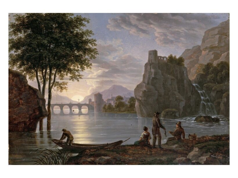 Johann Ludwig Catoir: Halászat holdfényben (1827)