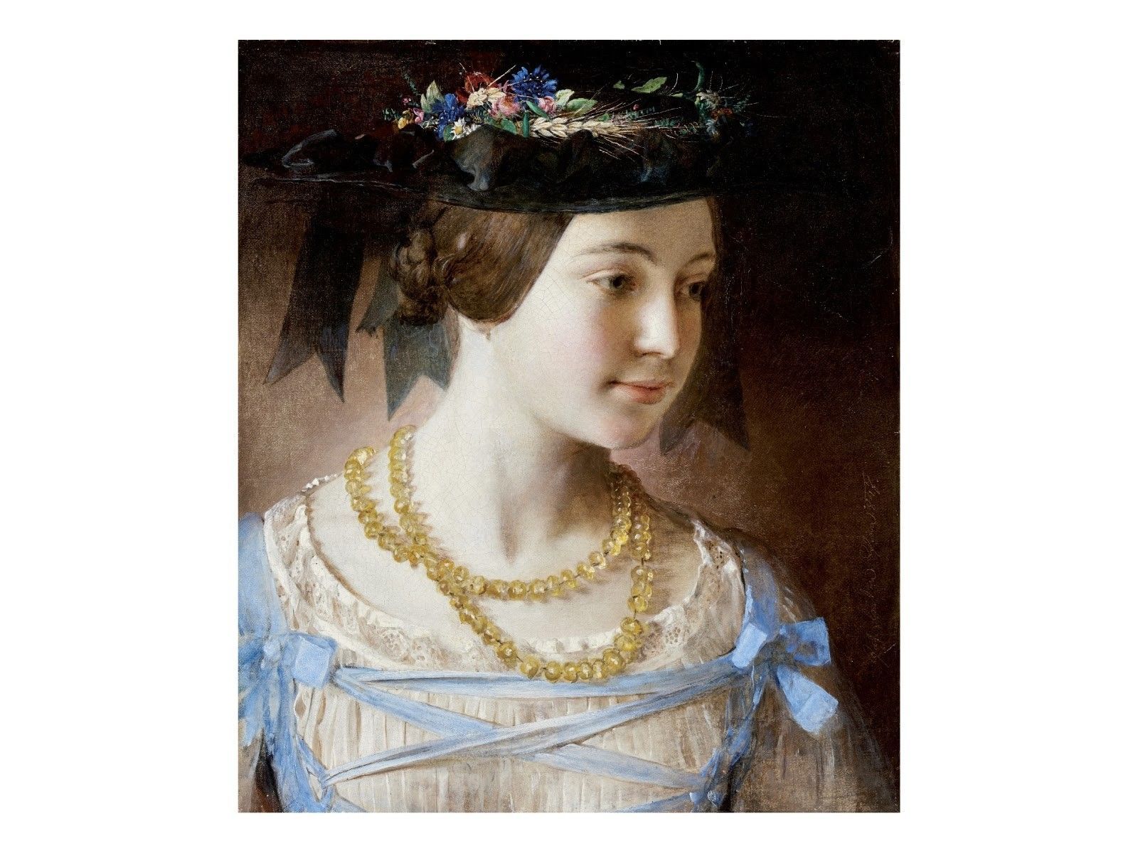 Johann Baptist Reiter: Fiatal hölgy koszorúval (1847)