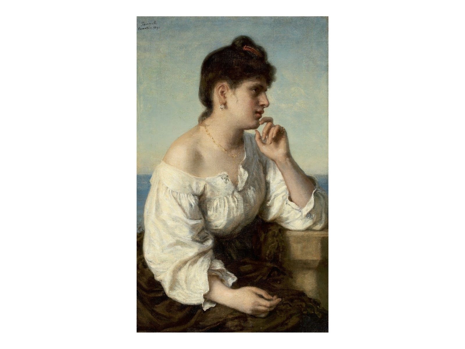 Than Mór: Fiatal velencei nő a tengerparton (1890)