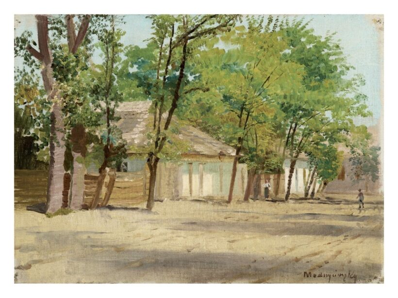 Mednyánszky László: Falusi utca (1890 körül)