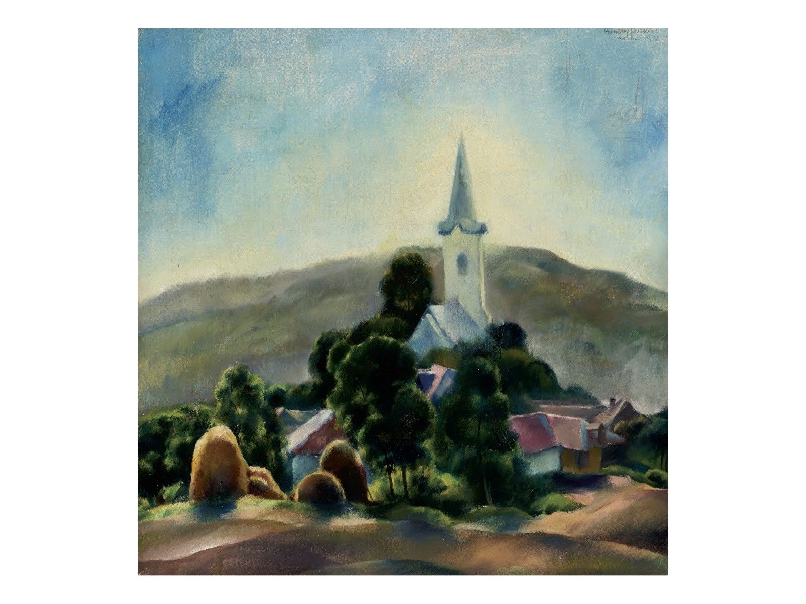 Erdélyi Ferenc: Táj templommal (1926)