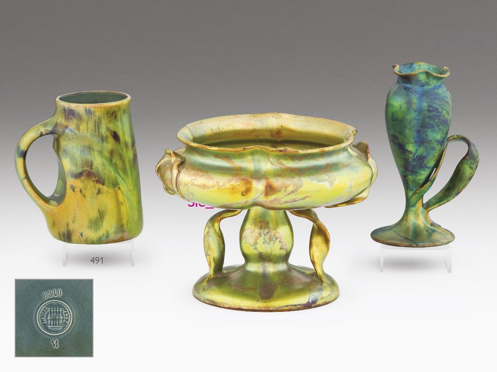 Zsolnay szecessziós söröskupa