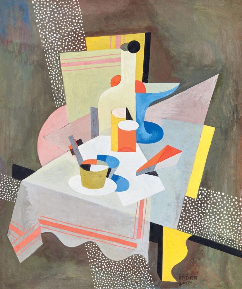 Kádár Béla: Kubista csendélet (Csendélet asztalon), 1926 körül