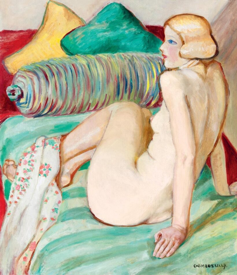 Gombos Székely Lilly: Szőke modell pamlagon
