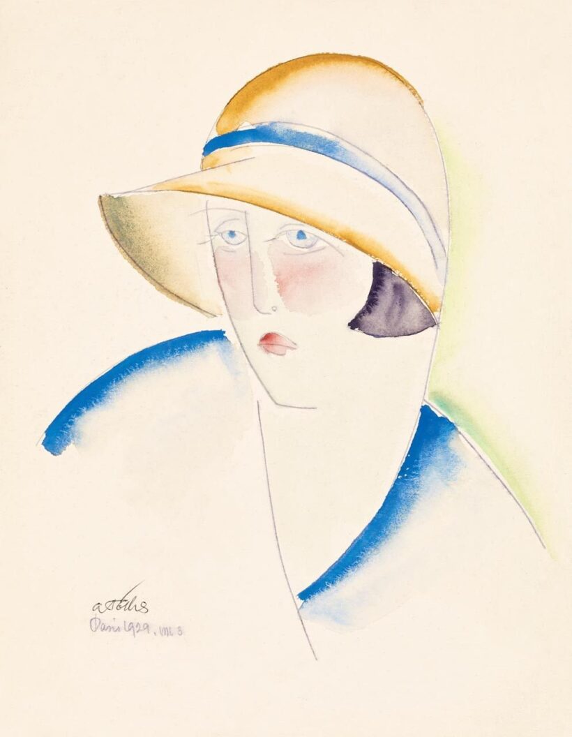 A. Tóth Sándor: Art deco nő kalapban, 1929