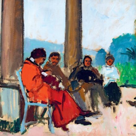 Pólya Tibor: Művészek a kastély előtt, 1910 körül