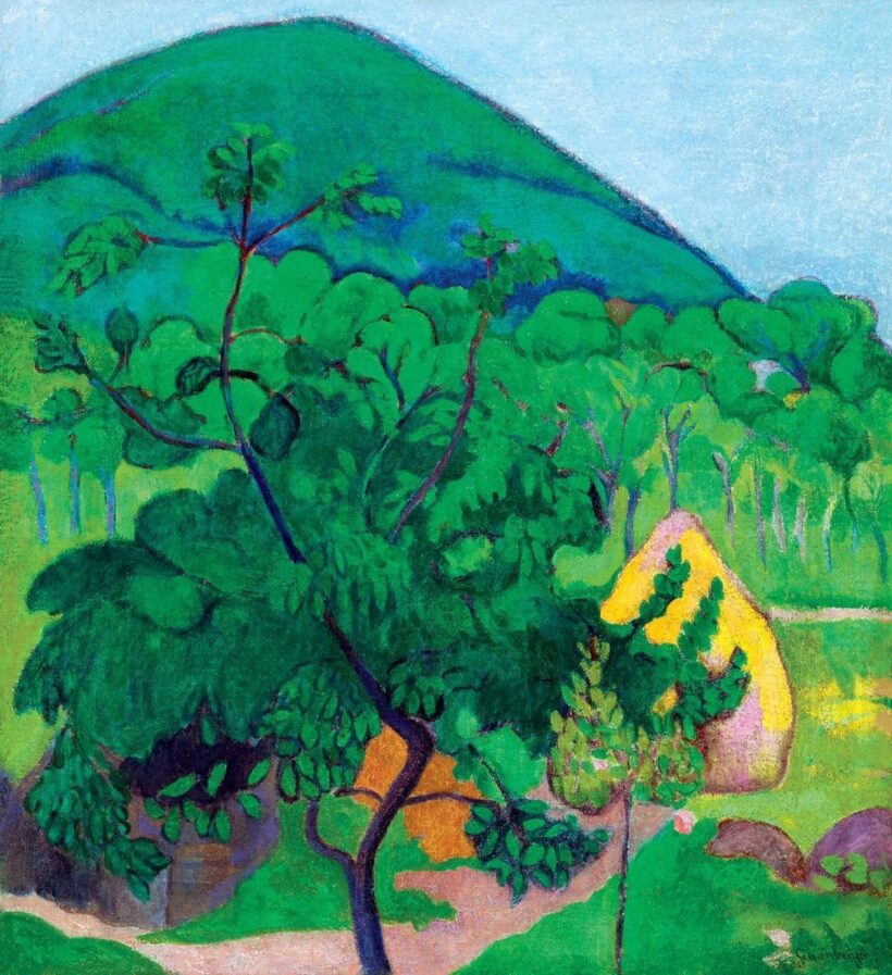 Schönberger Armand: Nagybányai táj a Keresztheggyel, 1909 körül