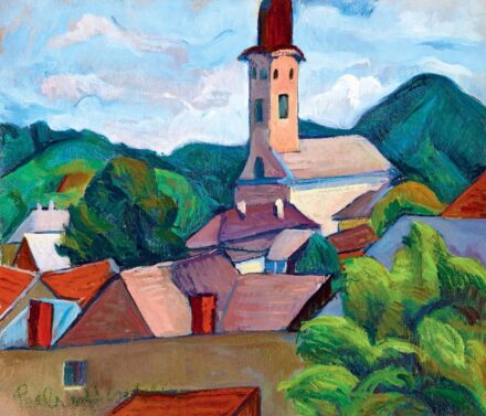 Perlrott Csaba Vilmos: Nagybánya látképe, 1920-as évek