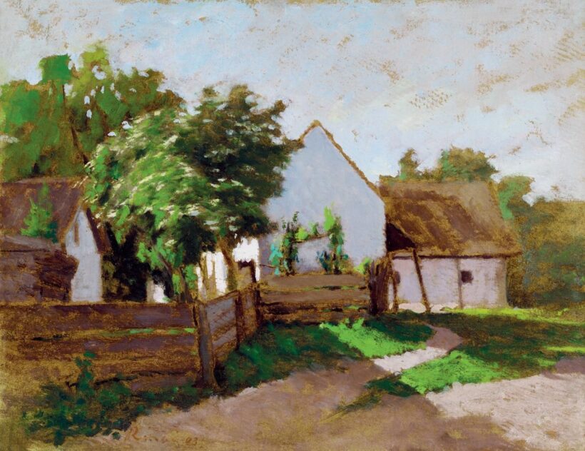 Rippl-Rónai József: Napsütötte házak virágzó akácfákkal, 1903