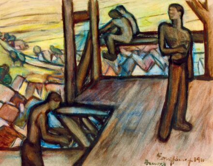 Egry József: Brugge (Háztetők), 1911