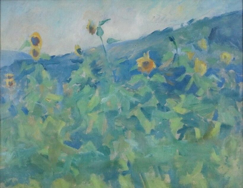 Onódi Béla (1900 - 1991): Napraforgó tábla, 1957