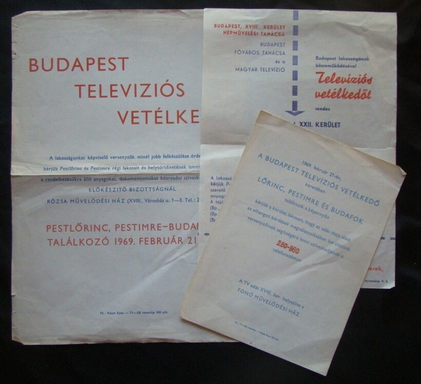 57-1152 1961 Magyar Televízió vetélkedőjére 3db felhívás