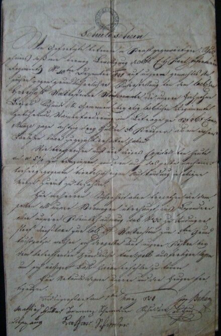 57-639 1832. Szignettás levél, száraz pecséttel