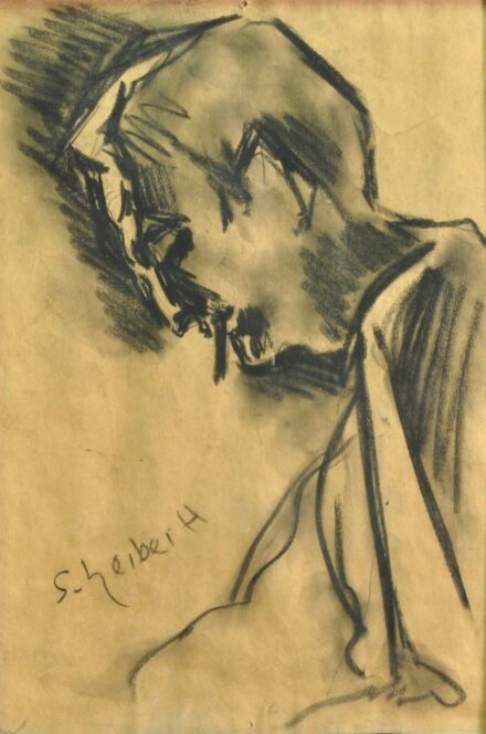 SCHEIBER HUGÓ ( 1873- 1950 ) Cigarettázó férfi