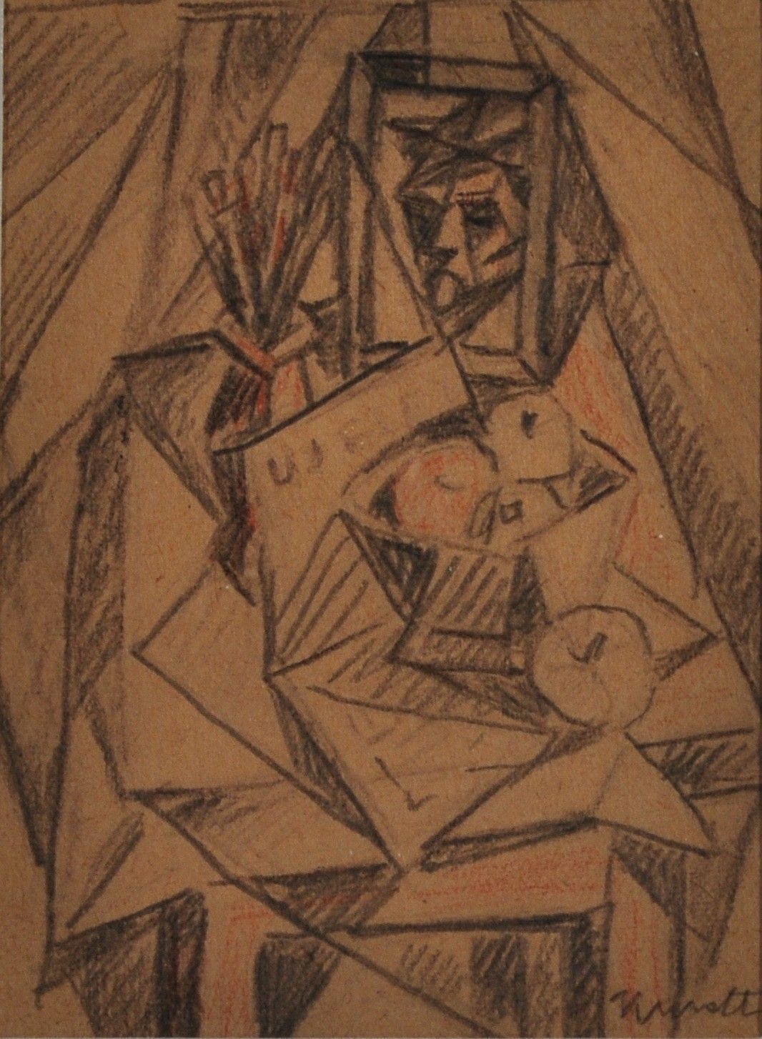 KMETTY JÁNOS ( 1889- 1975 ) Csendélet önarcképpel