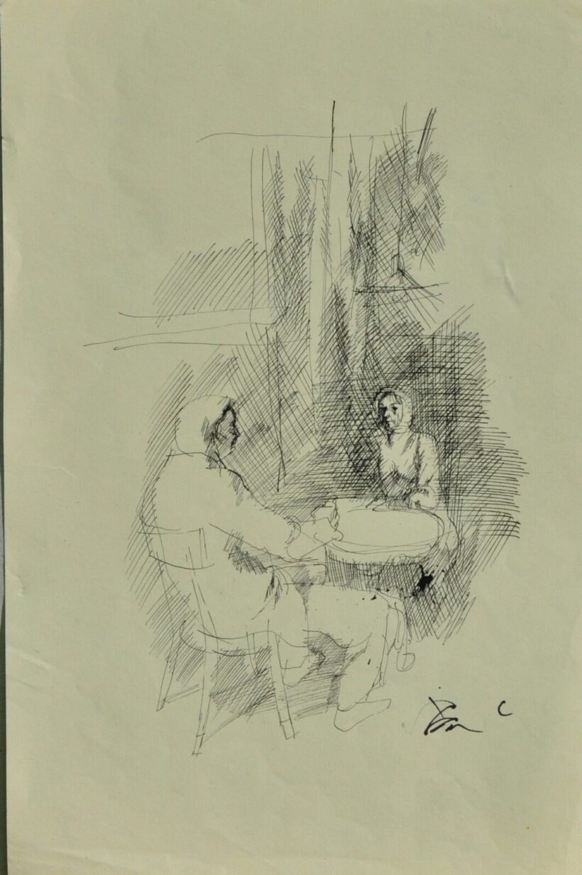 SZÁSZ ENDRE ( 1926- 2003 ) Asztalnál beszélgető