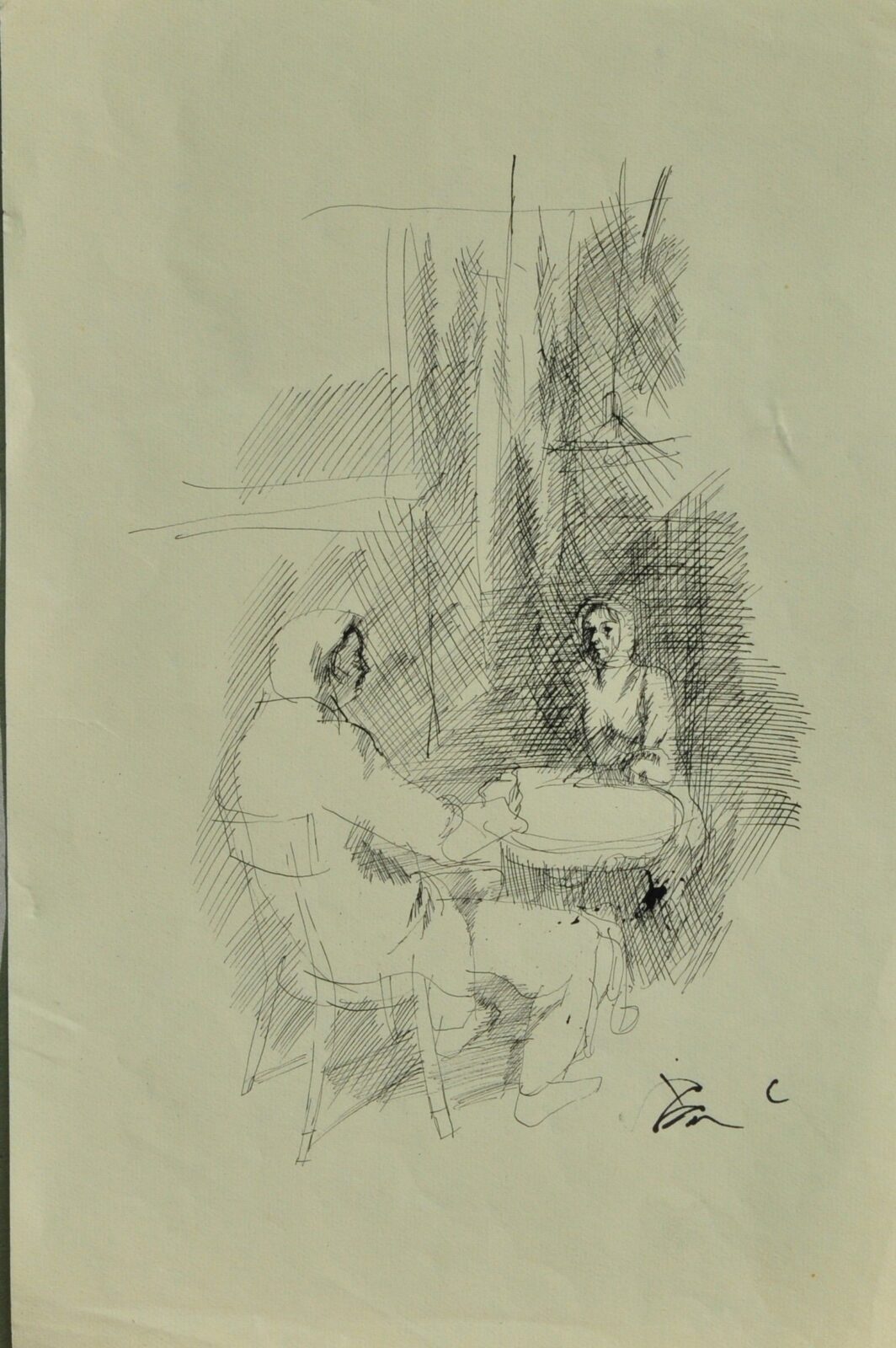 SZÁSZ ENDRE ( 1926- 2003 ) Asztalnál beszélgető