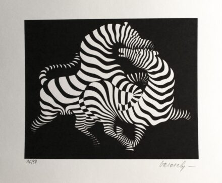 VICTOR VASARELY ( 1906- 1997 ) Grafikai mappa ( Zebrák ), 4db-os