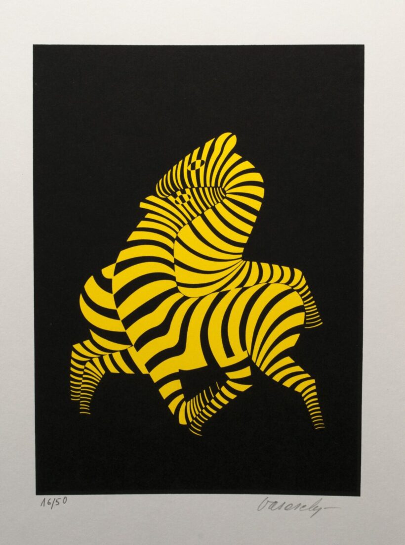 VICTOR VASARELY ( 1906- 1997 ) Grafikai mappa ( Zebrák ), 4db-os - Image 2