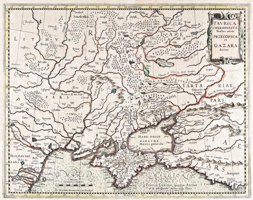 Mercator, Gerhard (1512-1594): A Krim félsziget és a Fekete tenger térképe