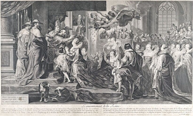Audran, Jean (1667-1756), Pieter Paul Rubens után: Medici Mária megkoronázása a Szent Denis templomban, 1610