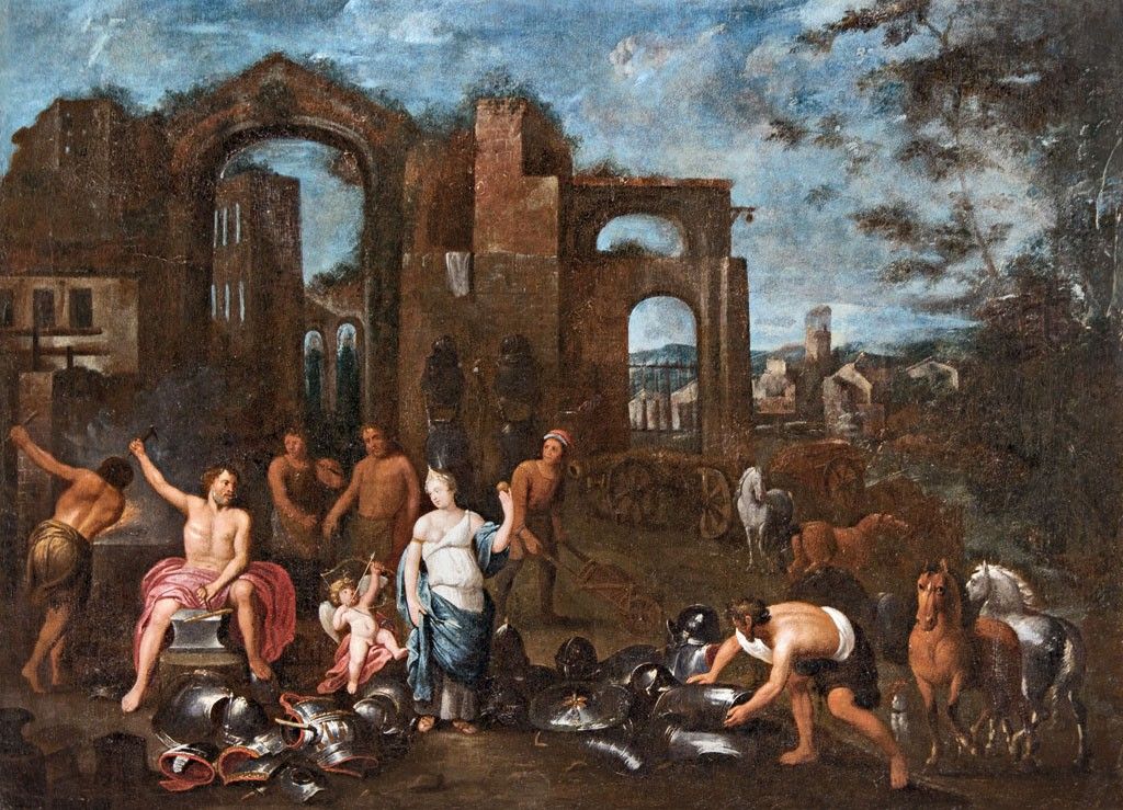 Németalföldi festő, 17. sz. első fele: Vénusz Vulkánusz műhelyében