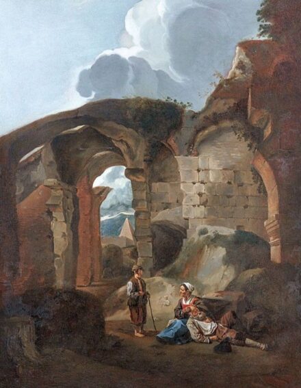 Miel, Jan (1599-1664): Ókori romok pásztorokkal, 1640 körül